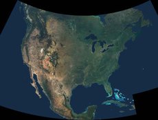 Natural-Color Mosaic of North America