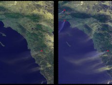 MISR Multi-angle Views of Sunday Morning Fires