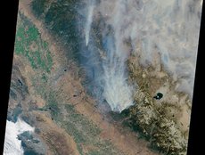 NASA's Terra Spacecraft Eyes Smoke Plumes from Massive Rim Fire Near Yosemite