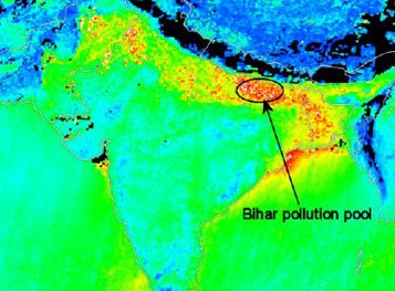 Read article: MISR data reveal immense pollution pool over Bihar, India