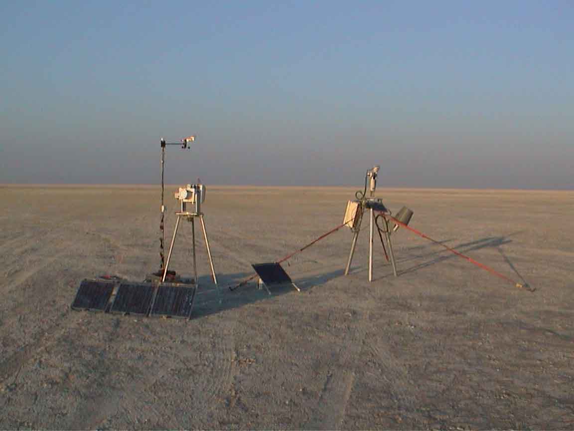 A ten-minute walk out the back of our camp takes you to the CIMEL, Met station, and Reagan sunphotometer out on Sua Pan.